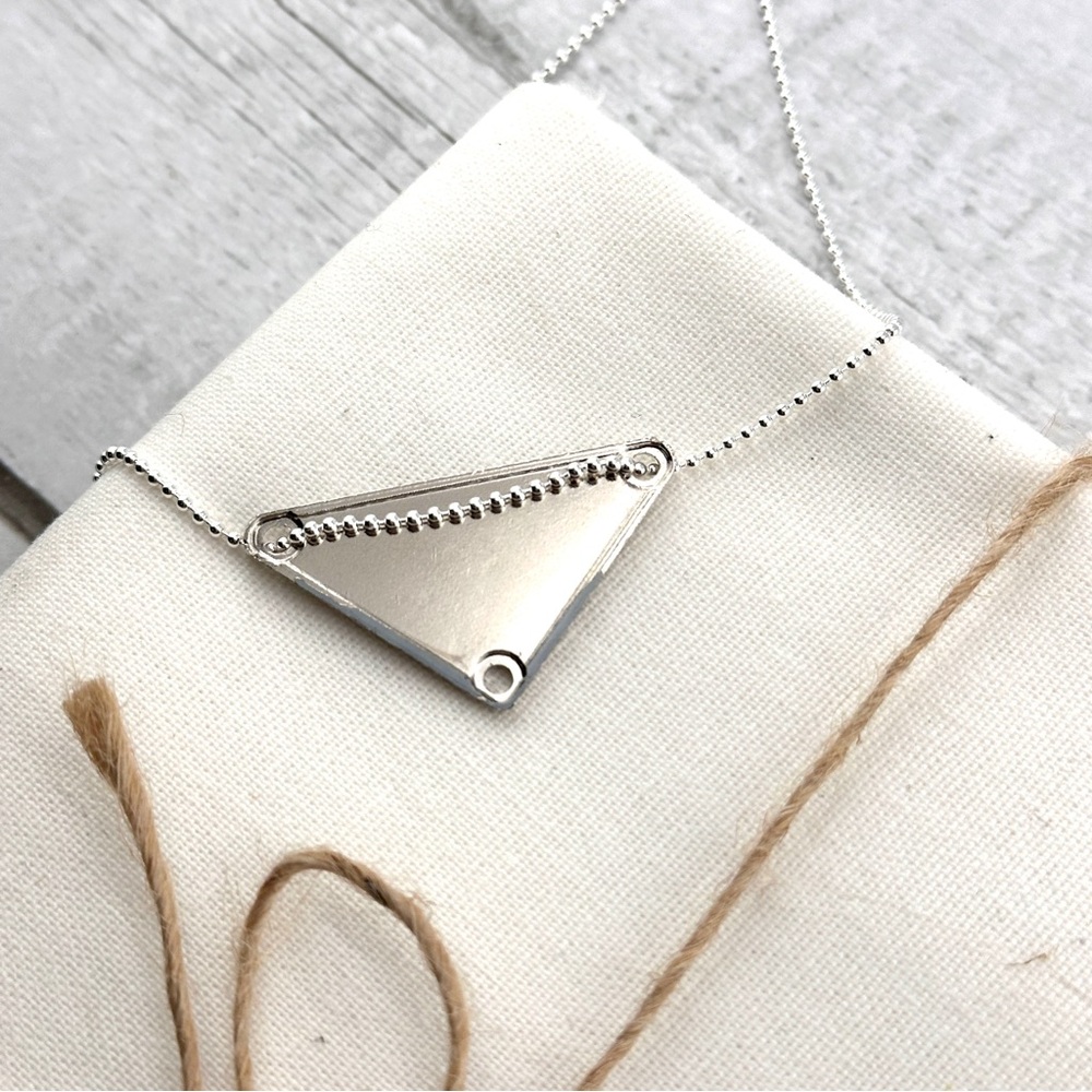 AUTHENTIC Prada charm on sterling silver chain. White and silver. - Picture 8 of 9